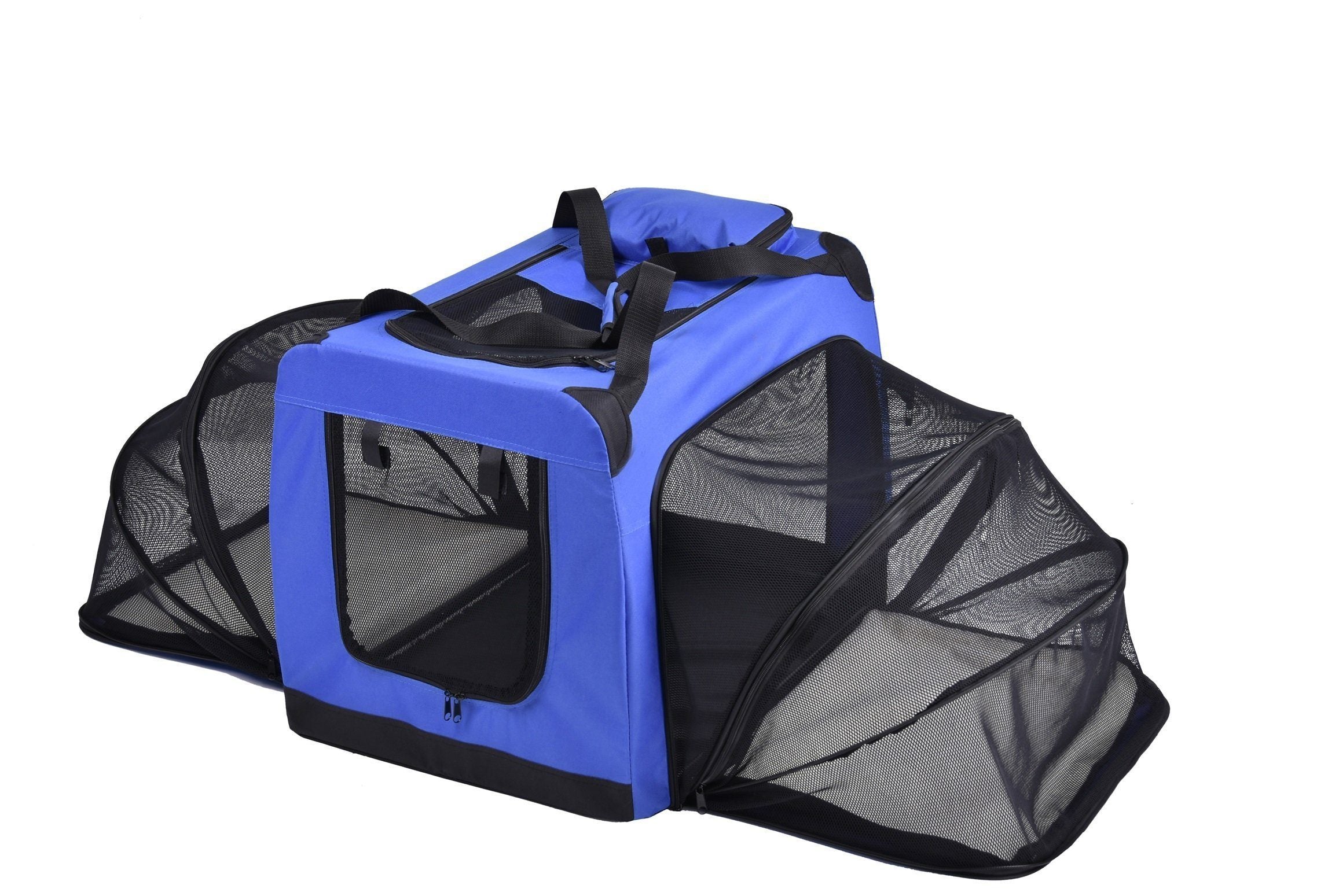 Pet Life ® 'Hounda Accordion' Metal Framed Soft-Folding Collapsible Dual-Sided Expandable Pet Dog Crate X-Small Light Blue