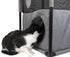 Pet Life ® 'Kitty-Square' Collapsible Travel Interactive Kitty Cat Tree Maze House Lounger Tunnel Lounge  