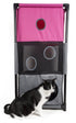 Pet Life ® 'Kitty-Square' Collapsible Travel Interactive Kitty Cat Tree Maze House Lounger Tunnel Lounge Pink, Grey 