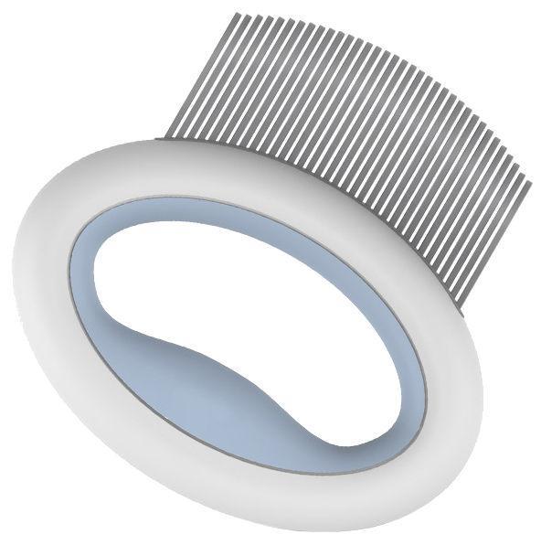 Pet Life ® 'Knuckler' Handheld Travel Flexible Grooming Pet Rake Comb Blue