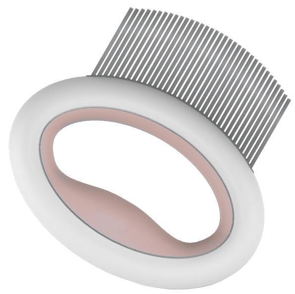 Pet Life ® 'Knuckler' Handheld Travel Flexible Grooming Pet Rake Comb Pink