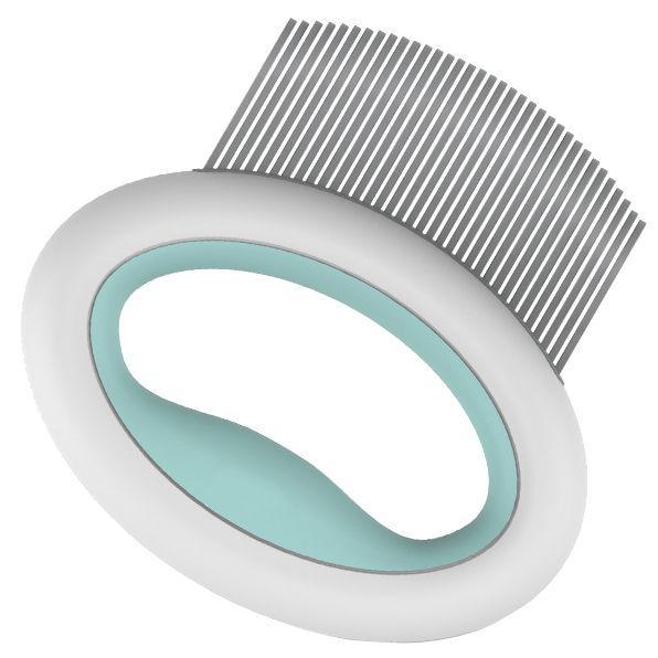 Pet Life ® 'Knuckler' Handheld Travel Flexible Grooming Pet Rake Comb Green