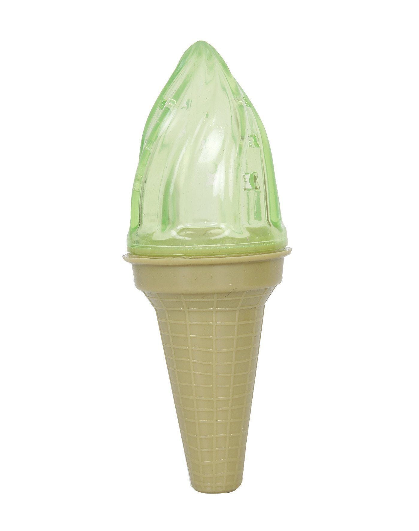 Pet Life ® 'Lick & Gnaw' Ice Cream Cone Freezable and Chewable Tossing Waterproof Floating Pet Dog Toy w/ Insertable Treat pocket Green
