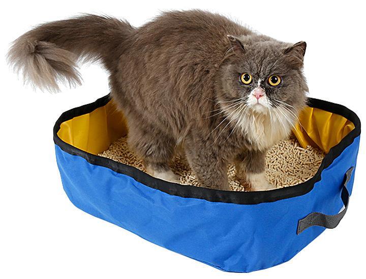 Pet Life ® 'Litter Go' Travel Folding Waterproof Kitty Cat Litterbox and Bath Default Title