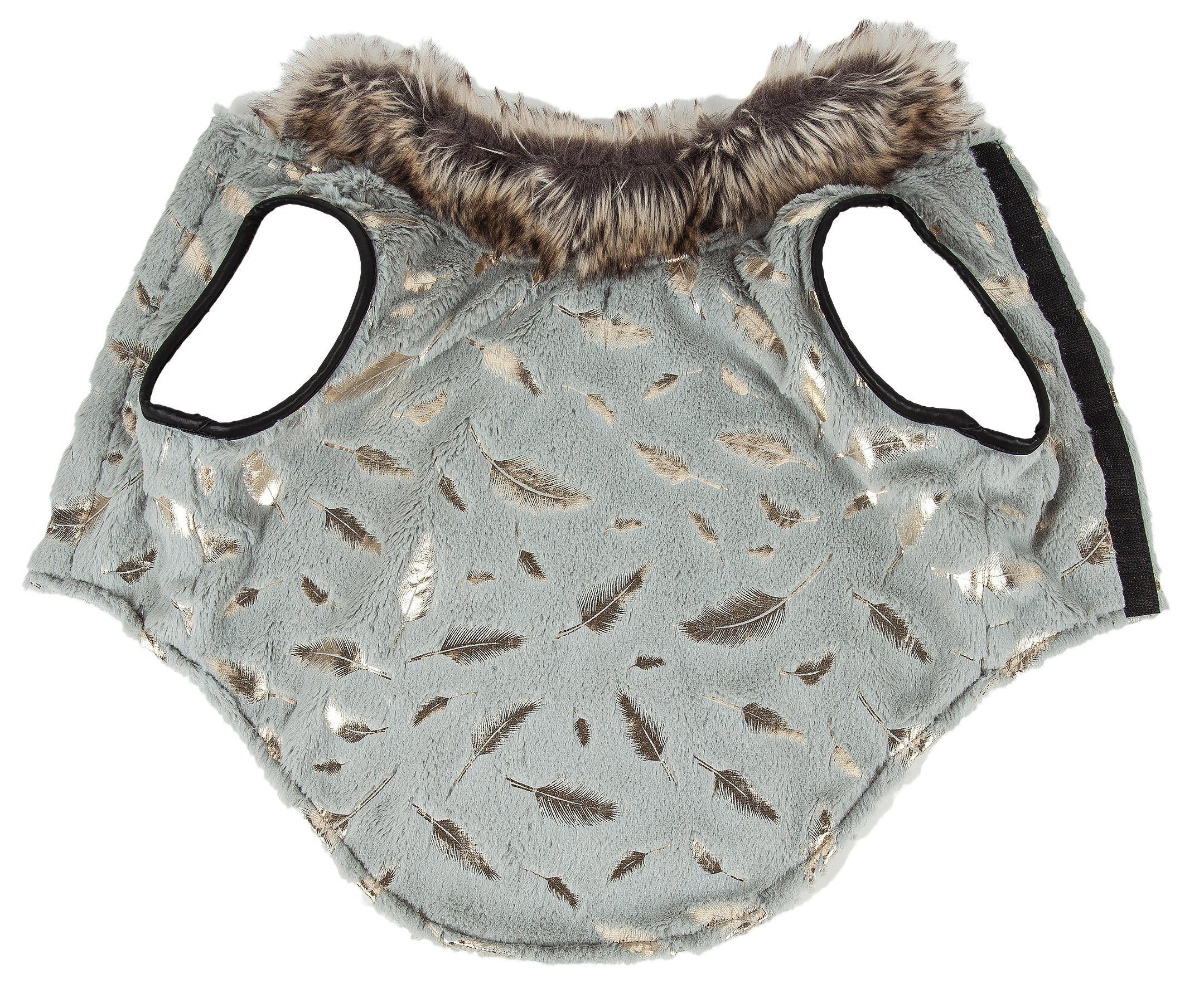 Pet Life ® Luxe 'Gold-Wagger' Gold-Leaf Fashion Designer Fur Dog Coat