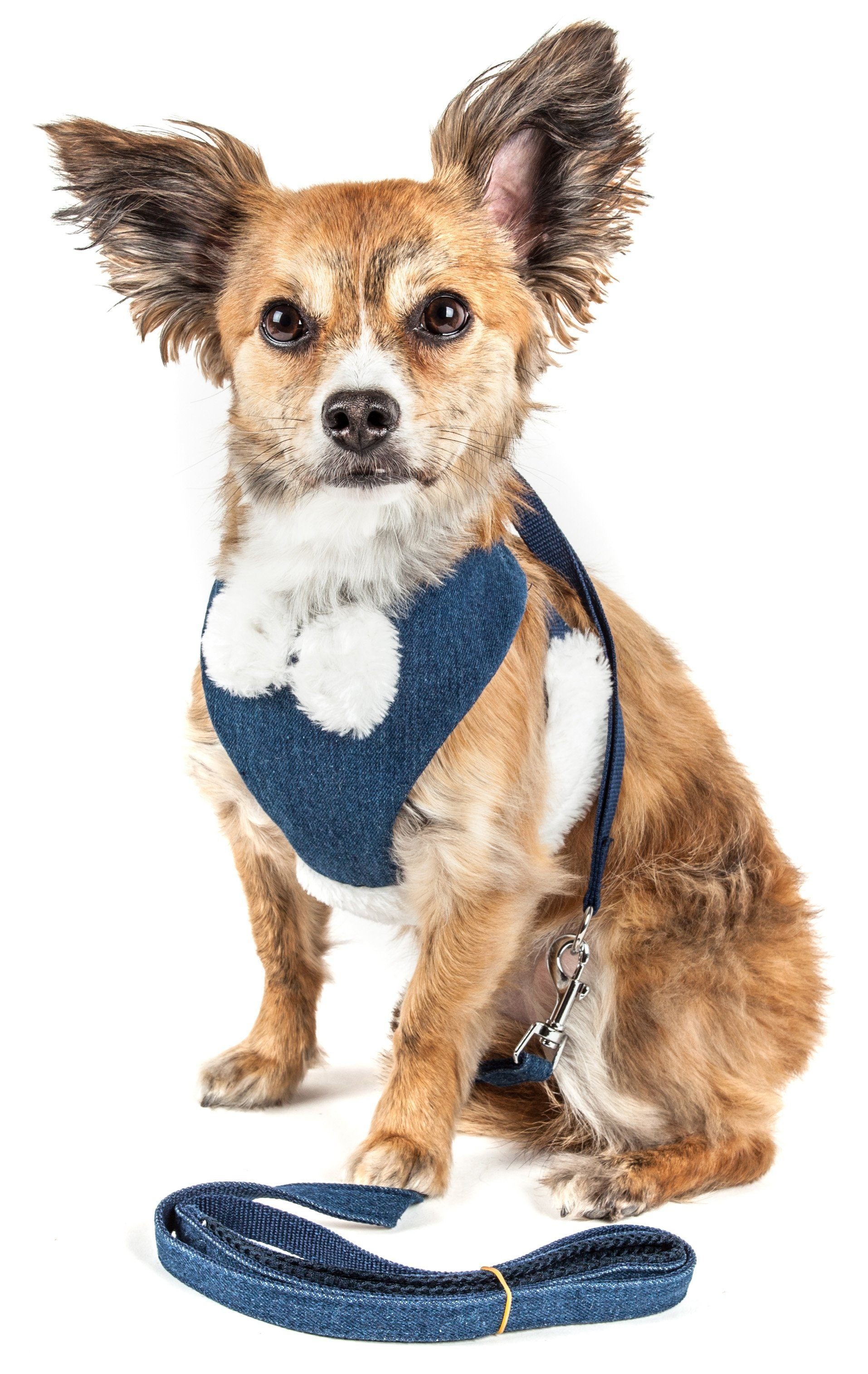 Pet Life ® Luxe 'Pom Draper' 2-In-1 Adjustable Fashion Dog Harness and Leash X-Small