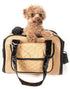 Pet Life ® Mystique Airline Approved Fashion Designer Travel Pet Dog Carrier w/ Pouch Khaki