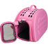 Pet Life ® 'Narrow Shelled' Lightweight Collapsible Military Grade Fashion Designer Travel Pet Dog Carrier Crate Pink
