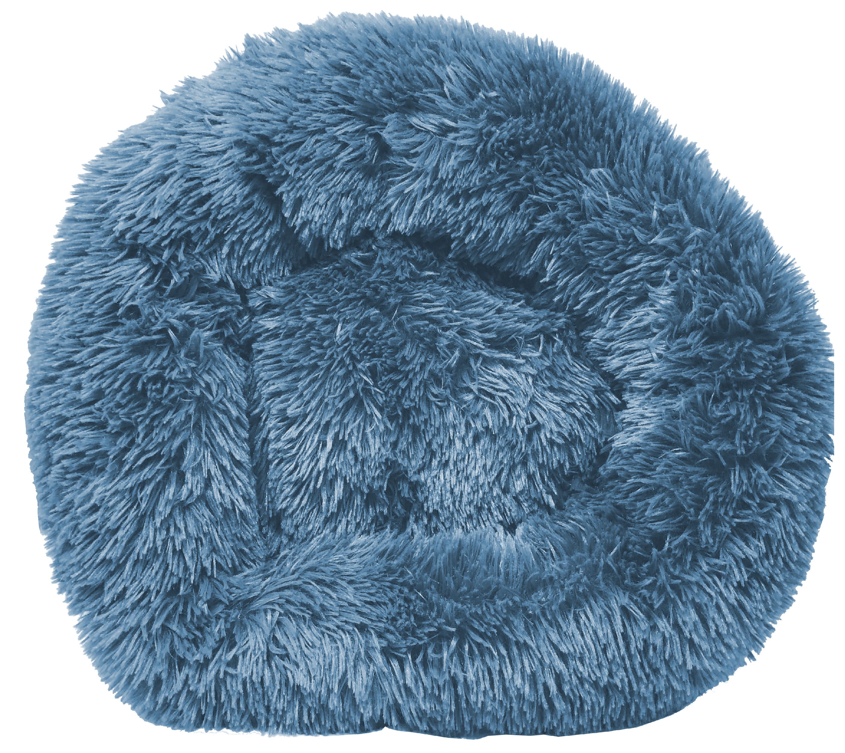 Pet Life ® 'Nestler' High-Grade Plush and Soft Rounded Pet Bed Blue Medium