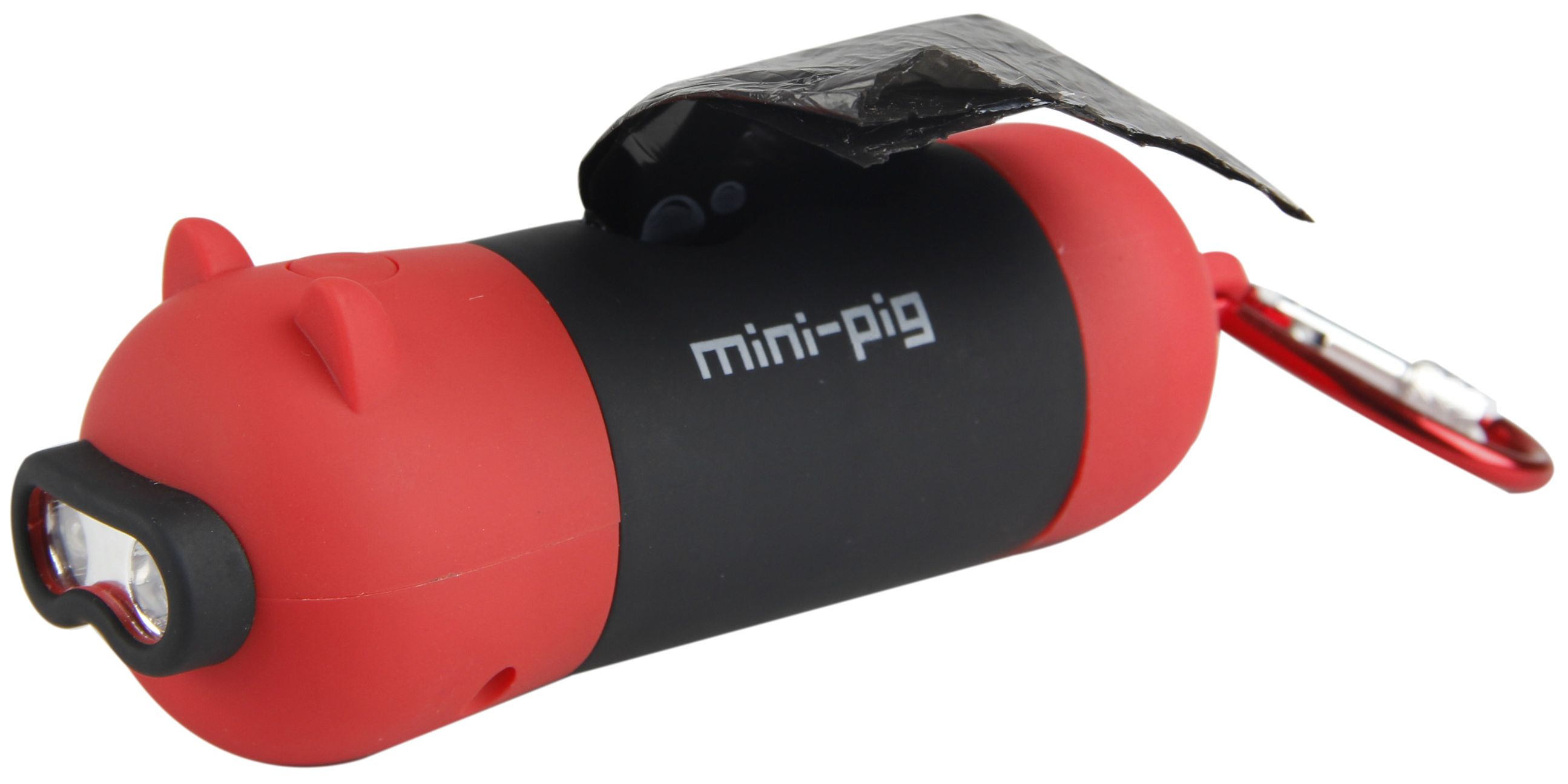 Pet Life ® 'Oink' LED Flashlight and Waste Bag Dispenser Red