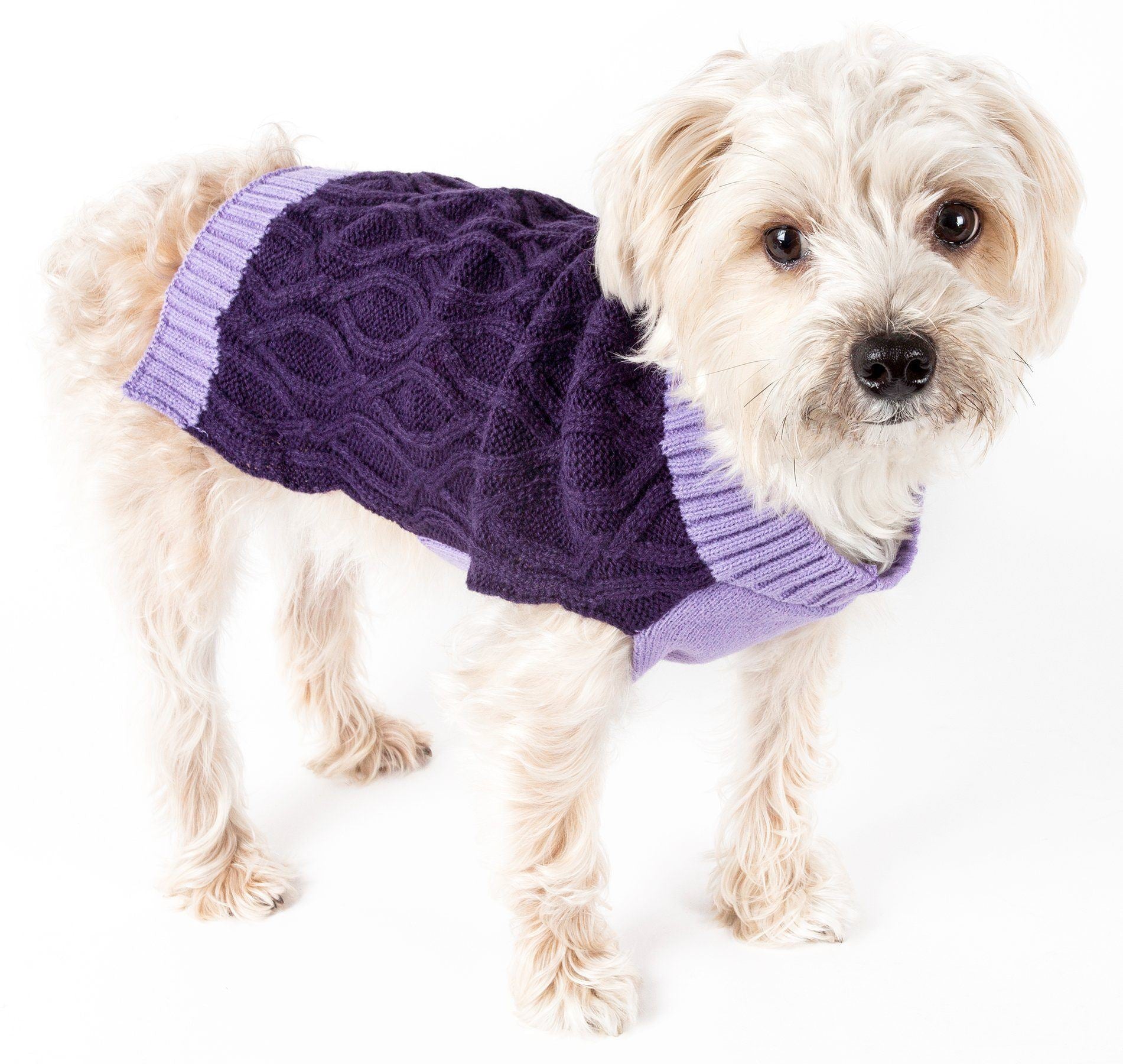 Pet Life ® Oval Weaved Heavy Knitted Fashion Designer Dog Sweater X-Small
