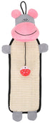 Pet Life ® 'Paw-Pleasant' Hanging Sisal & Jute Carpet Kitty Cat Scratcher with Toy Pink / Grey