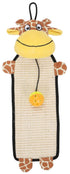 Pet Life ® 'Paw-Pleasant' Hanging Sisal & Jute Carpet Kitty Cat Scratcher with Toy Brown / Yellow