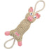 Pet Life ® 'Plush Cow' Natural Jute Rope and Squeak Tugging Plush Dog Toy Pink