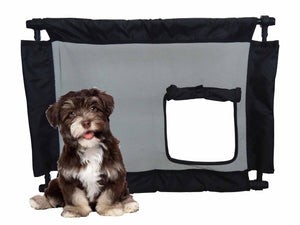 Pet Life ® 'Porta Gate' Anti-Drilling Nylon Mesh Collapsible Folding Travel Safety Pet ...