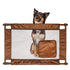 Pet Life ® 'Porta Gate' Anti-Drilling Nylon Mesh Collapsible Folding Travel Safety Pet Cat Dog Gate w/ Zippered Entrance Brown
