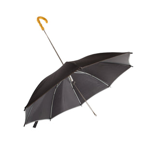 Pet Life ® Pour-Protection Reflective Waterproof Dog Umbrella and Leash Black With Yell...
