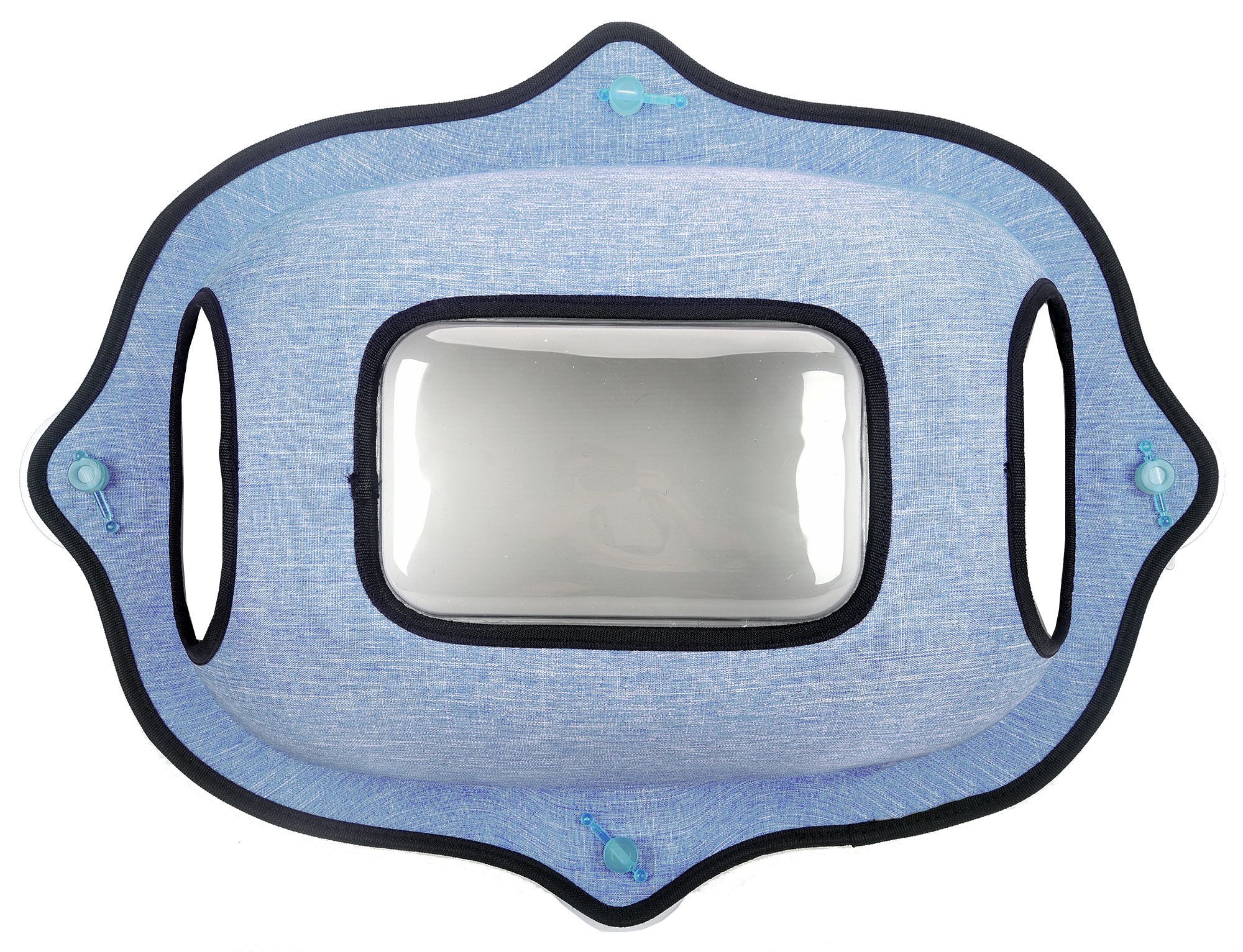 Pet Life ® 'Purr-view' See-through Suction Cup Kitty Cat Lounger and Bed Blue