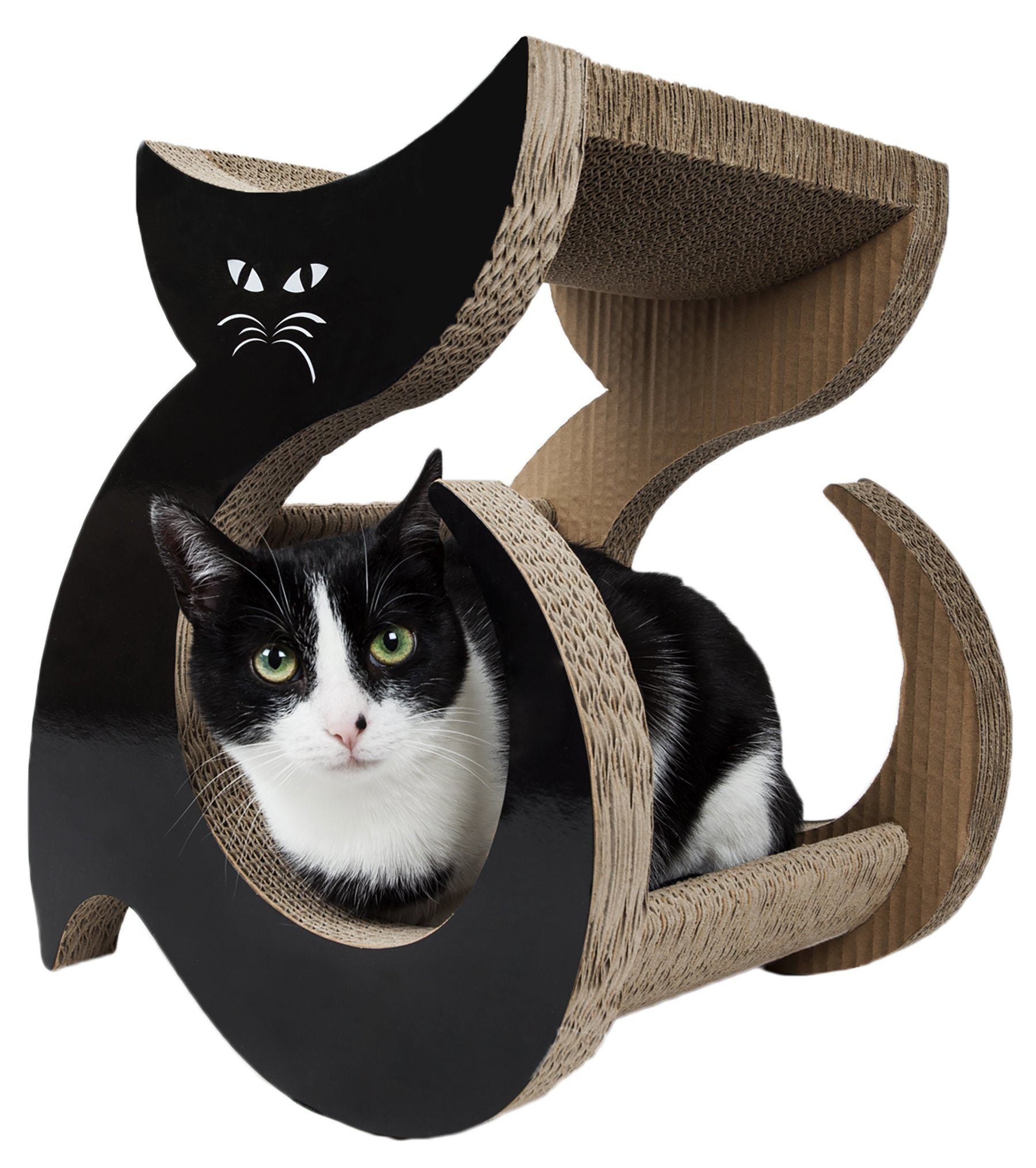 Pet Life ® 'Purresque' Modern Fashion Designer Premium Quality Kitty Cat Scratcher Lounger Lounge with Catnip  