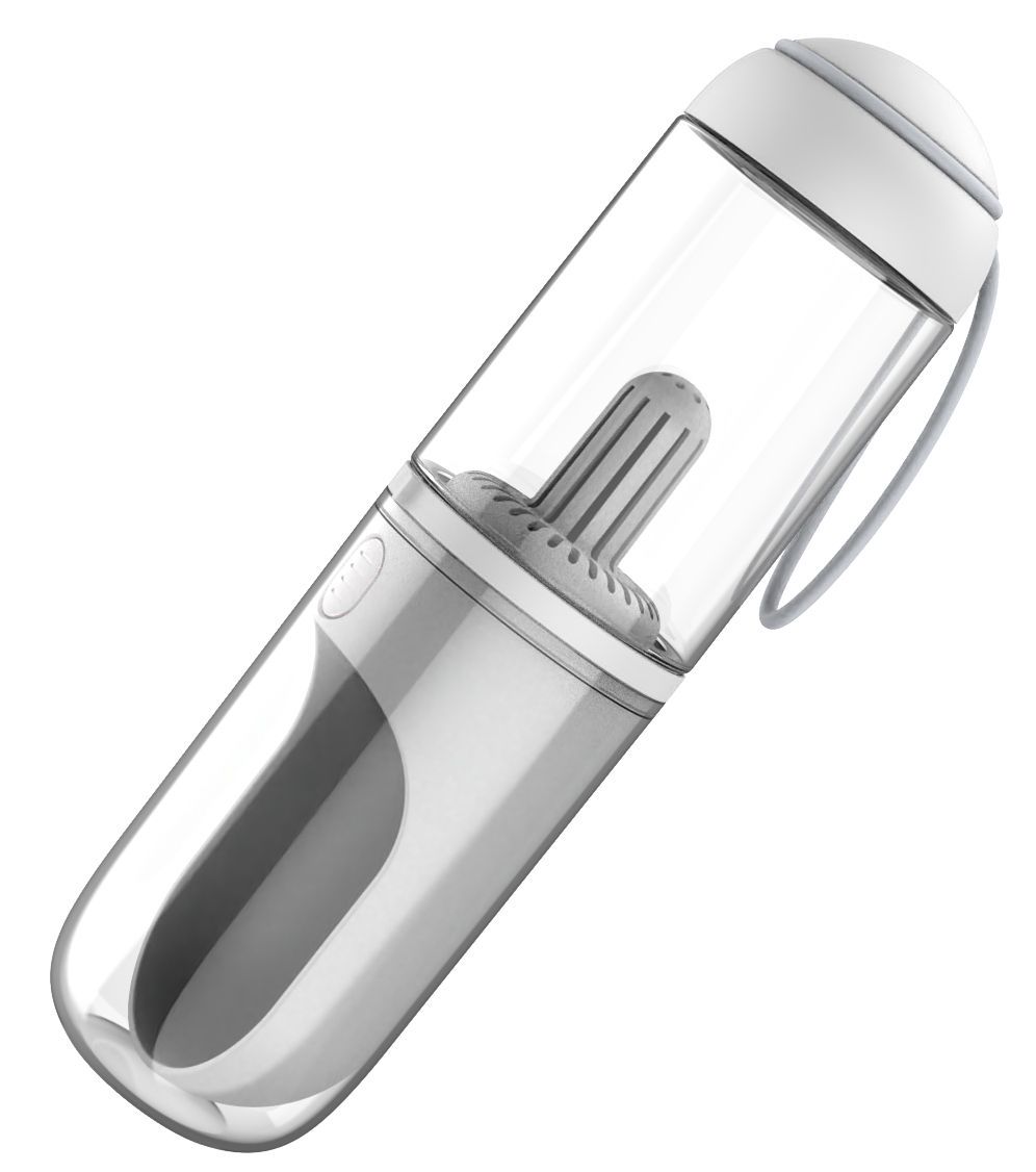 Pet Life ® 'PYURE' Handheld Travel Filtered Water Feeder White