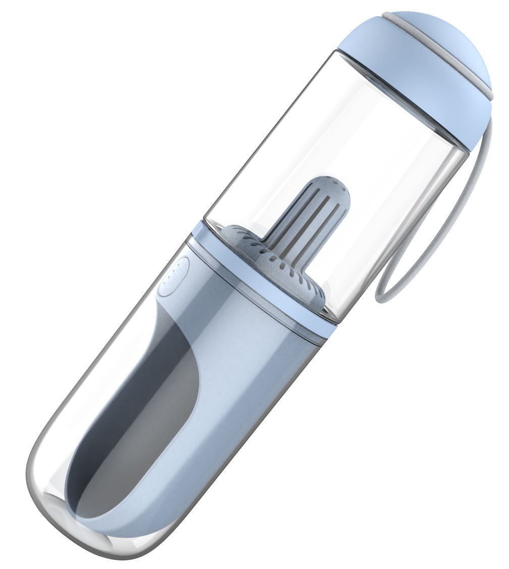 Pet Life ® 'PYURE' Handheld Travel Filtered Water Feeder Blue