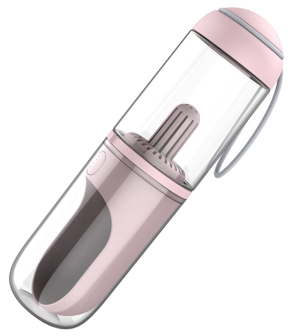 Pet Life ® 'PYURE' Handheld Travel Filtered Water Feeder Pink