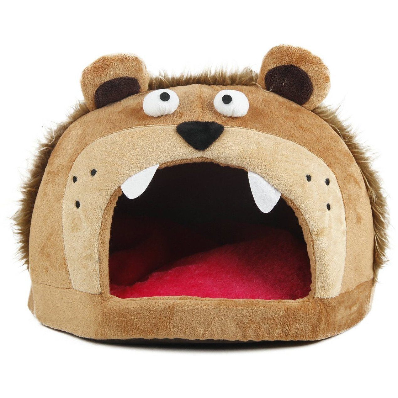 Pet Life ® 'Roar Bear' Snuggle Plush Polar Fleece Fashion Designer Pet Dog Bed House Lounge Light Brown
