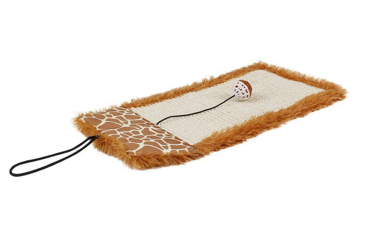 Pet Life ® 'Scrape-Away' Sisal and Jute Hanging Carpet Cat Scratcher Toy Brown 