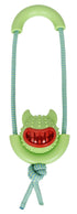 Pet Life ® 'Sling-Away' Tug and Squeak Natural Jute and Rubber Dog Toy Green 