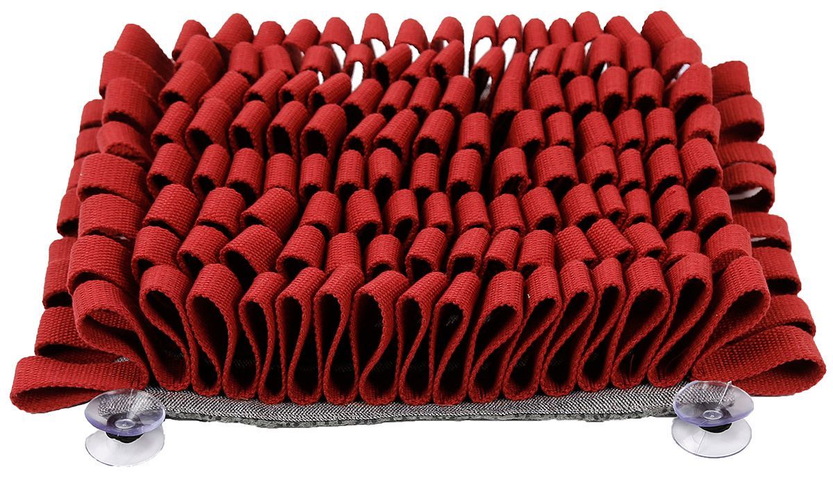 Pet Life ® 'Sniffer Grip' Interactive Anti-Skid Suction Pet Snuffle Mat Red