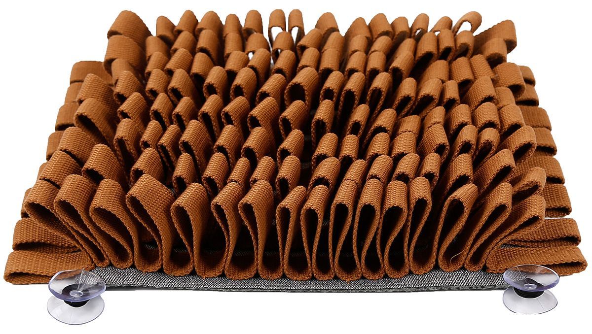 Pet Life ® 'Sniffer Grip' Interactive Anti-Skid Suction Pet Snuffle Mat Brown