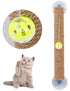 Pet Life ® 'Stick N' Claw' Sisal Rope and Toy Suction Cup Stick Shaped Cat Scratcher Default Title