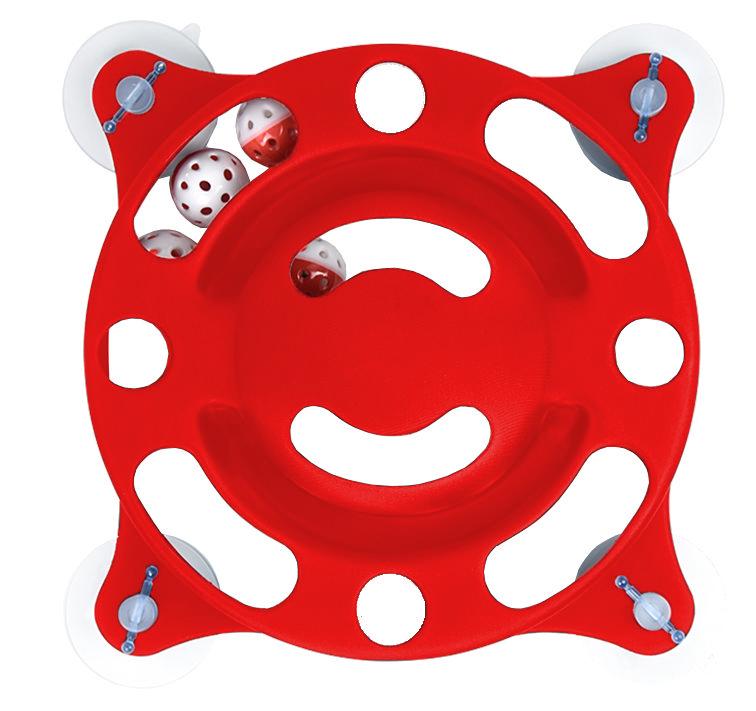 Pet Life ® 'Sticky-Swipe' Interactive Suction Cup Kitty Cat Toy Red