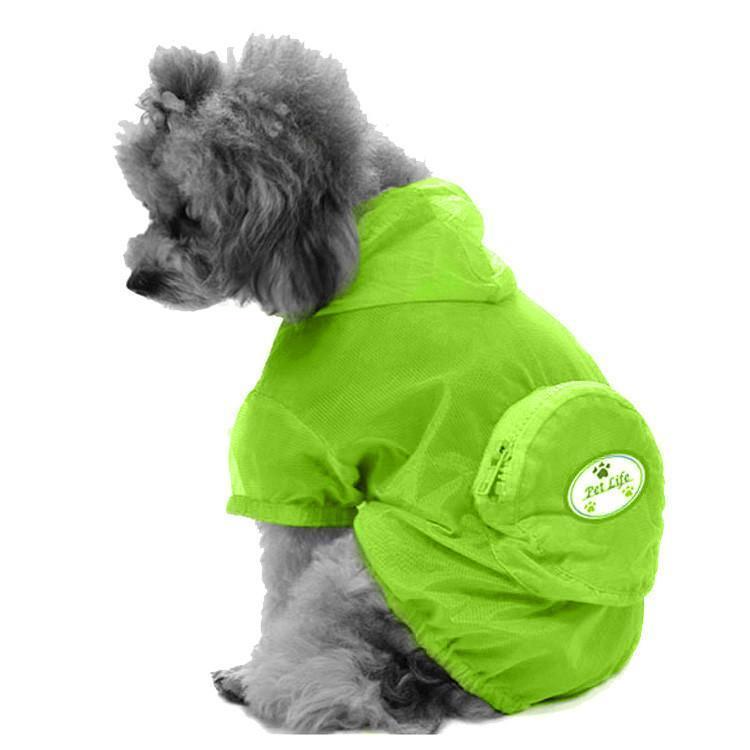 Pet Life ® 'Thunder Paw' Ultimate Waterproof Collapsible Multi-Adjustable Travel Dog Raincoat X-Small Yellow