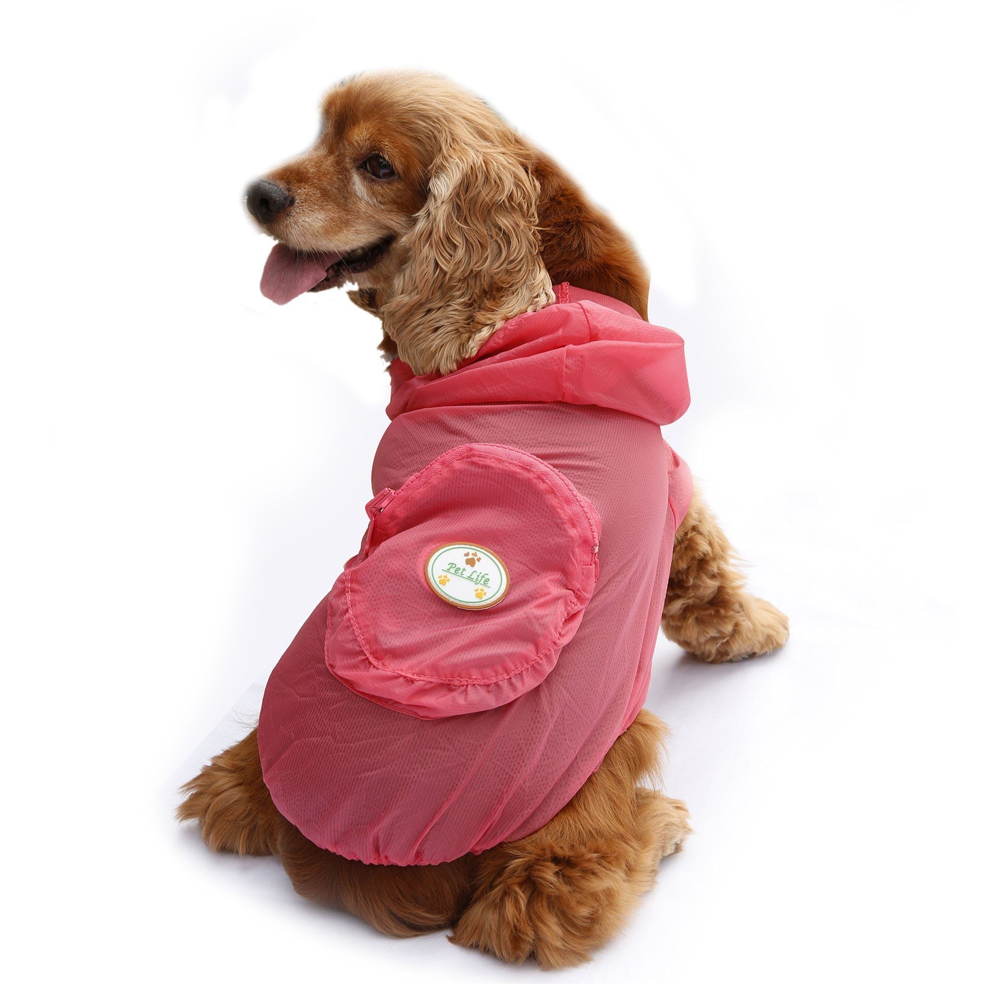 Pet Life ® 'Thunder Paw' Ultimate Waterproof Collapsible Multi-Adjustable Travel Dog Raincoat  
