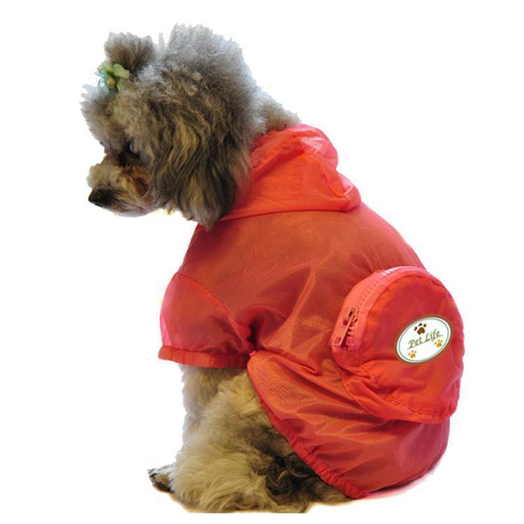 Pet Life ® 'Thunder Paw' Ultimate Waterproof Collapsible Multi-Adjustable Travel Dog Raincoat X-Small Orange