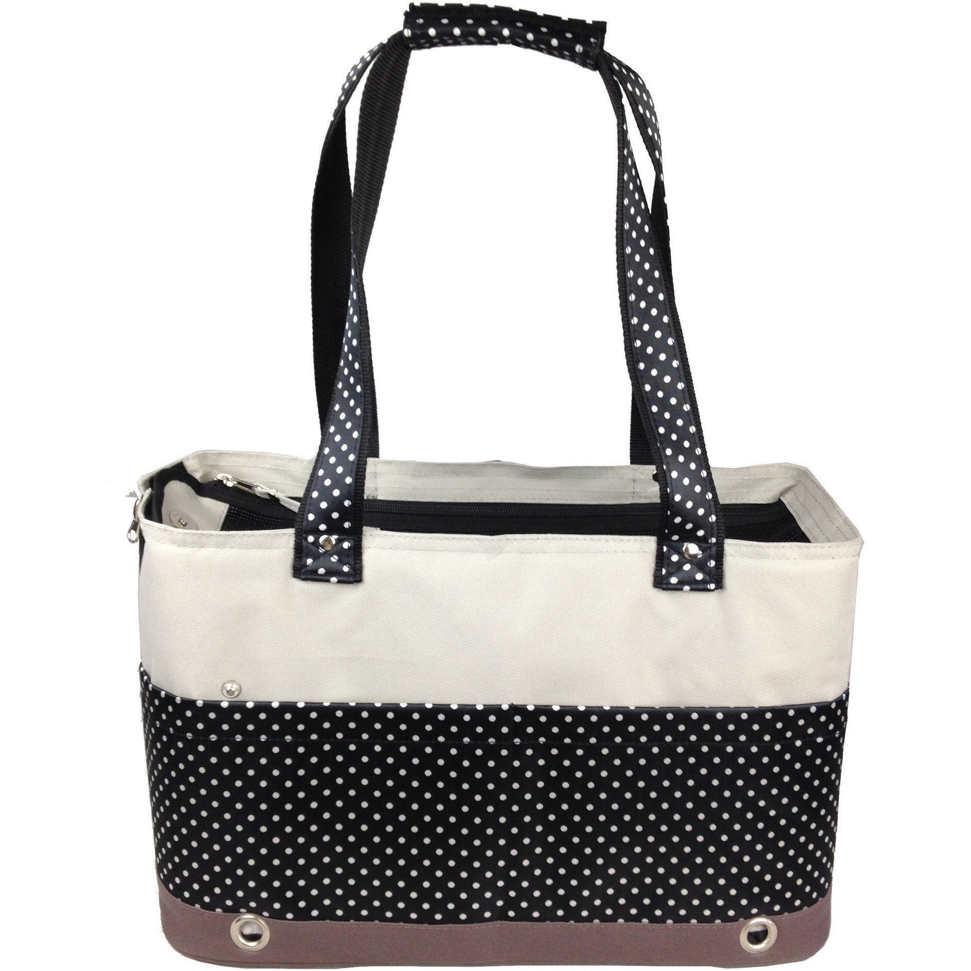 Pet Life ® 'Tote n' Boater' Trendy Spotted Designer Fashion Travel Pet Dog Carrier Default Title