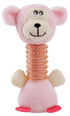 Pet Life ® Totty-Chew' Plush and Rubber Squeaking Newborn Teething Cat and Dog Toy Pink