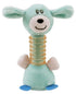 Pet Life ® Totty-Chew' Plush and Rubber Squeaking Newborn Teething Cat and Dog Toy Blue
