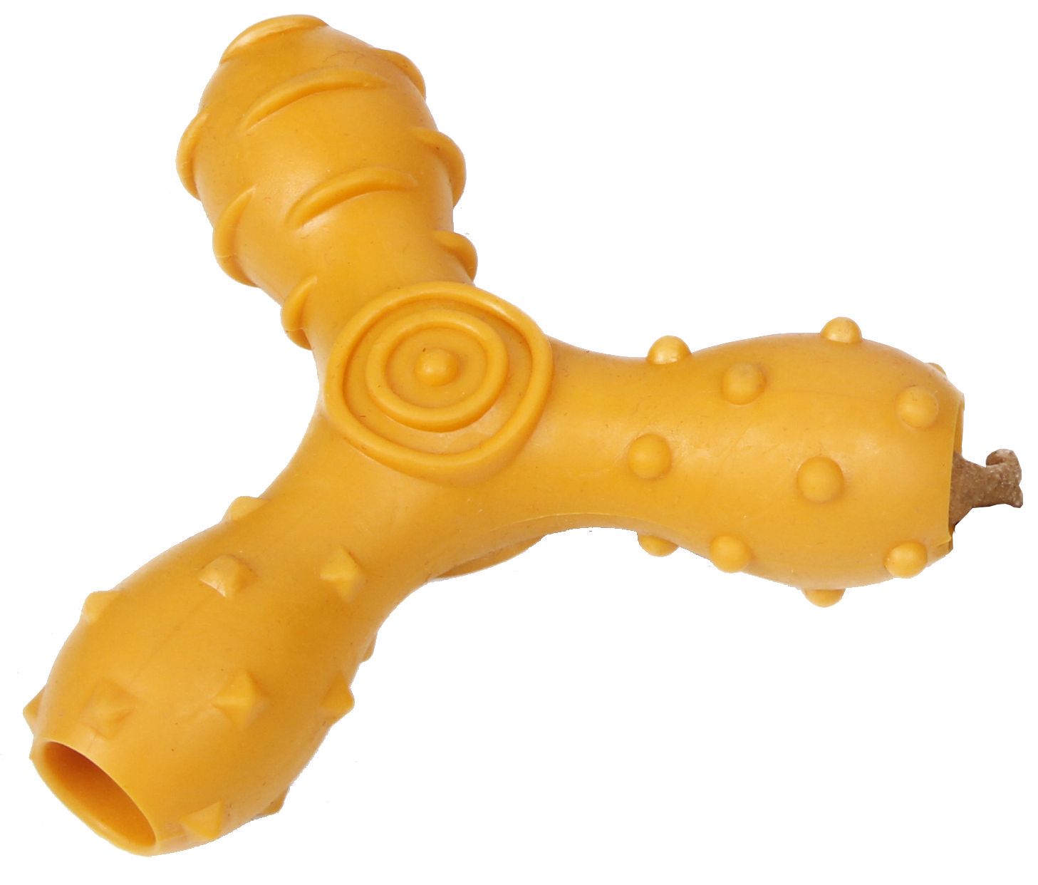 Pet Life ® 'Tri-Chew' Treat Dispensing and Chewing Interactive TPR Dog Toy Orange