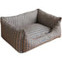 Pet Life ® 'Wick-Away' Wick-Proof Nano-Silver and Anti-Bacterial Water Resistant Rectangular Pet Dog Bed X-Small Light Brown And Blue Plaid
