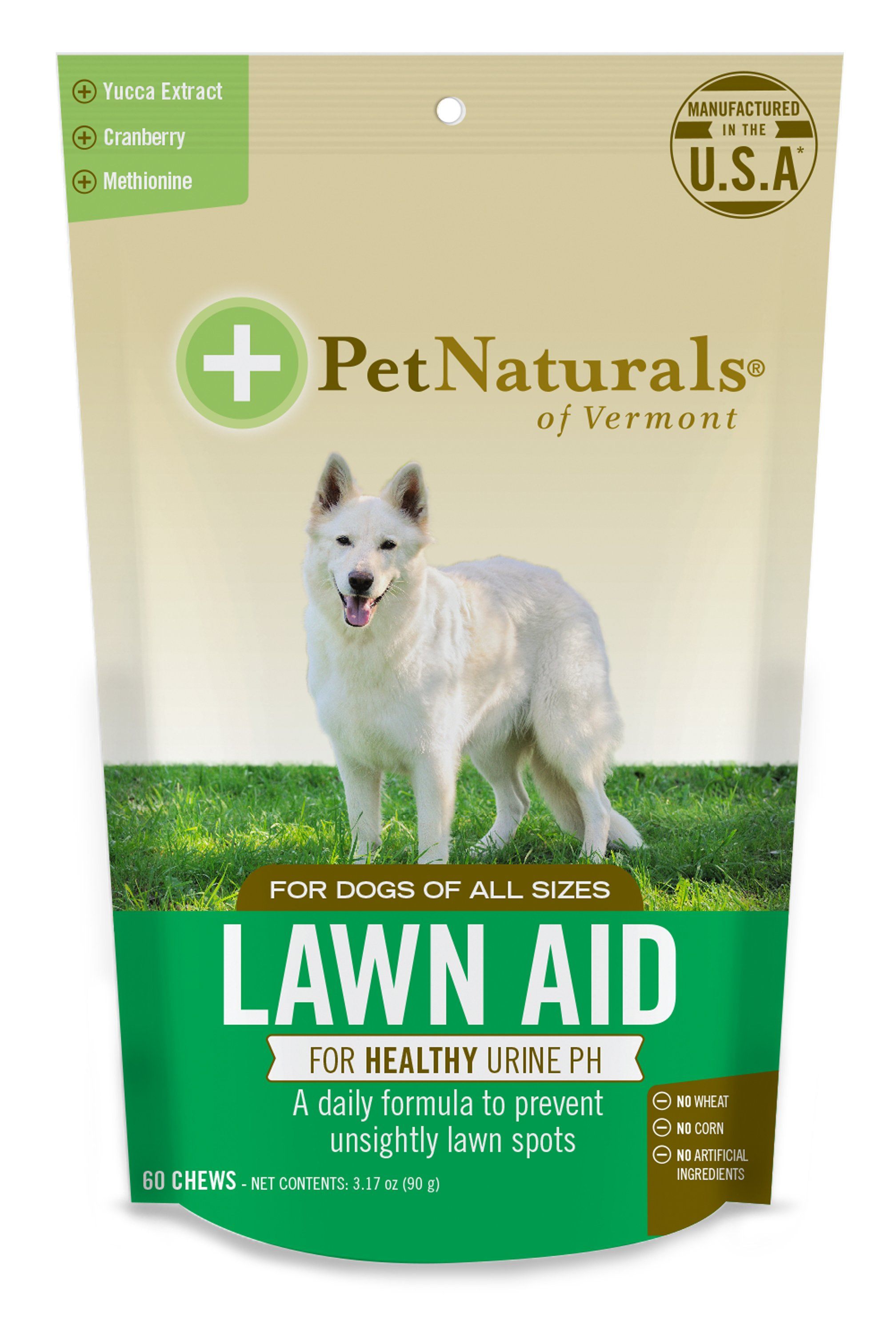 Pet Naturals of Vermont Lawn Aid for Dogs Dog Supplements - 60 Chew Pouch