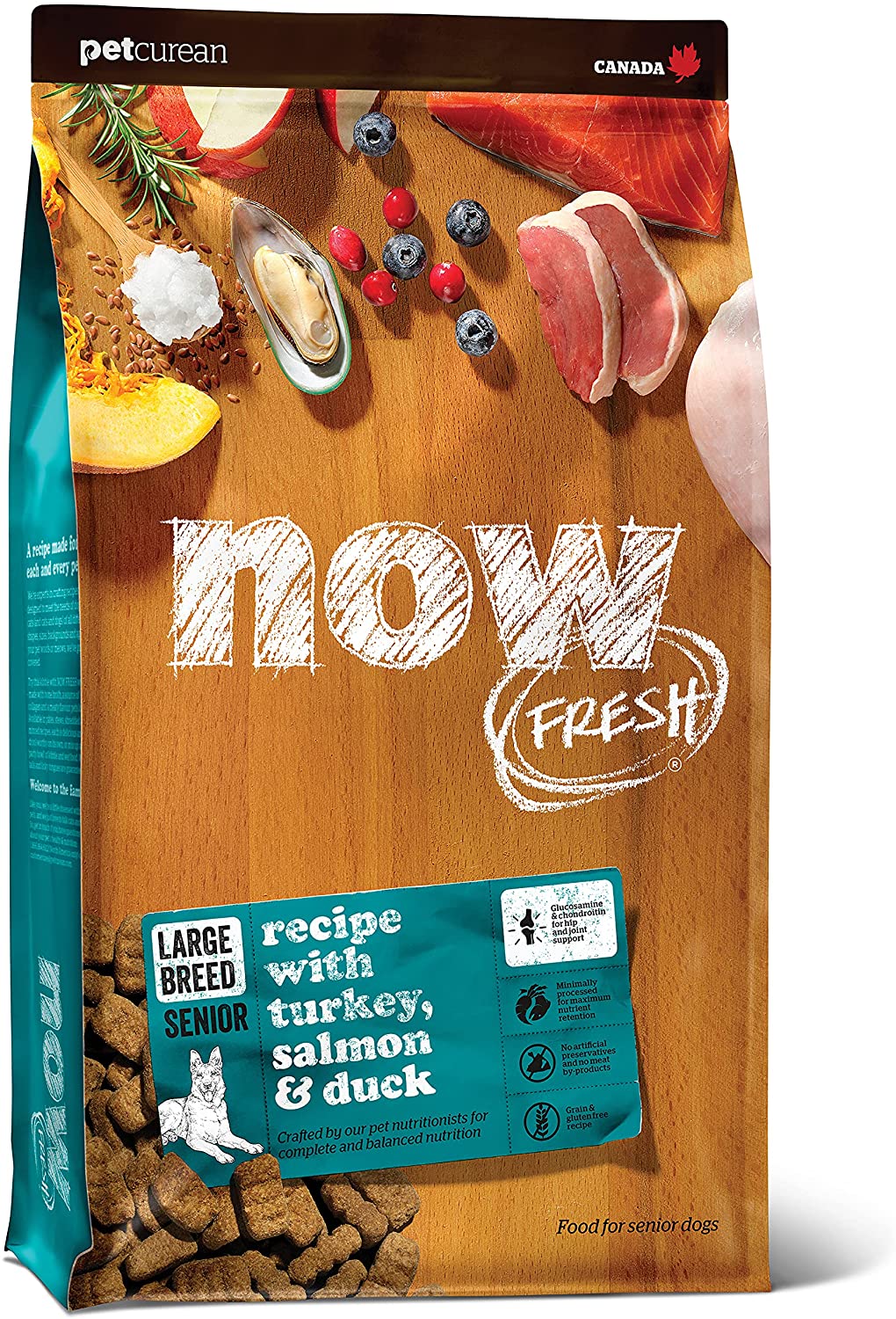 Petcurean NOW FRESH Grain-Free Large Breed Senior Recipe Dry Dog Food - 25 lb Bag