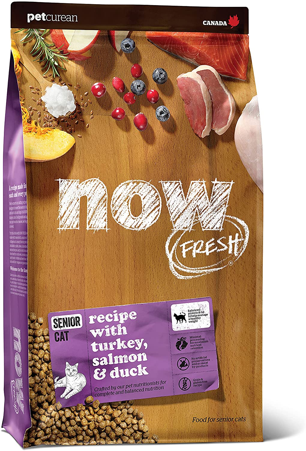 Petcurean NOW FRESH Grain-Free Senior Cat Recipe (6 per bale) Dry Cat Food - 3 lb Bag