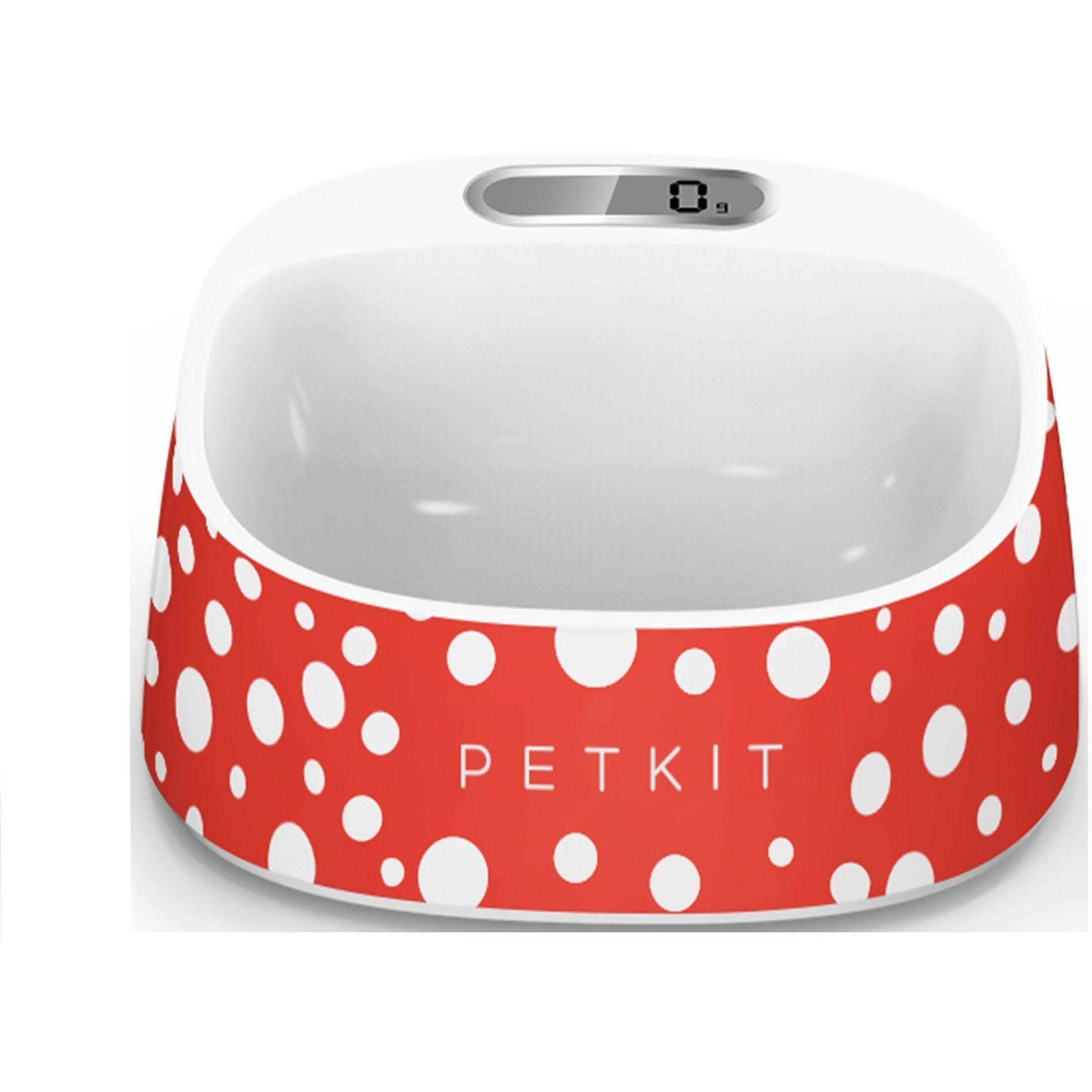 PETKIT ® 'FRESH' Anti-Bacterial Waterproof Smart Food Weight Calculating Digital Scale Pet Cat Dog Bowl Feeder w/ Inlcuded Batteries Red / White