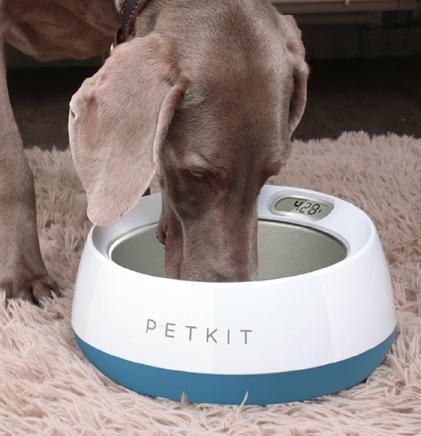 PETKIT ® 'FRESH METAL' Large Anti-Bacterial Machine Washable Smart Food Weight Calculating Digital Scale Pet Cat Dog Bowl Feeder w/ Inlcuded Batteries and Ejectable Stainless Bowl
