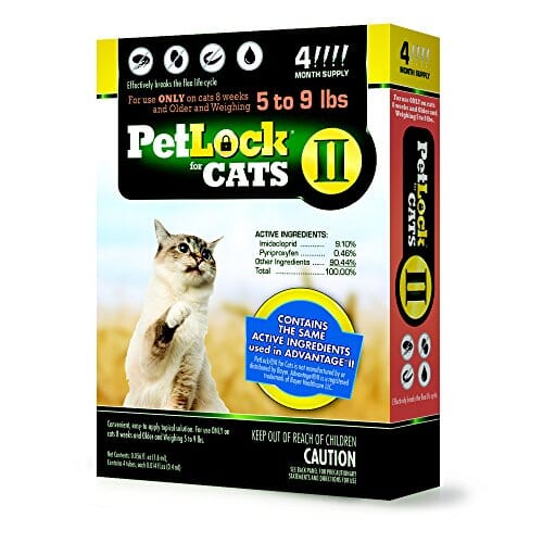 Petlock II Topical Flea and Tick Control for Cats - 5 - 9 Lbs - 4 Pack
