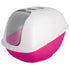 Petmate Basic Hooded Cat Litter Box Hot Pink Base/Pearl White Hood - Large