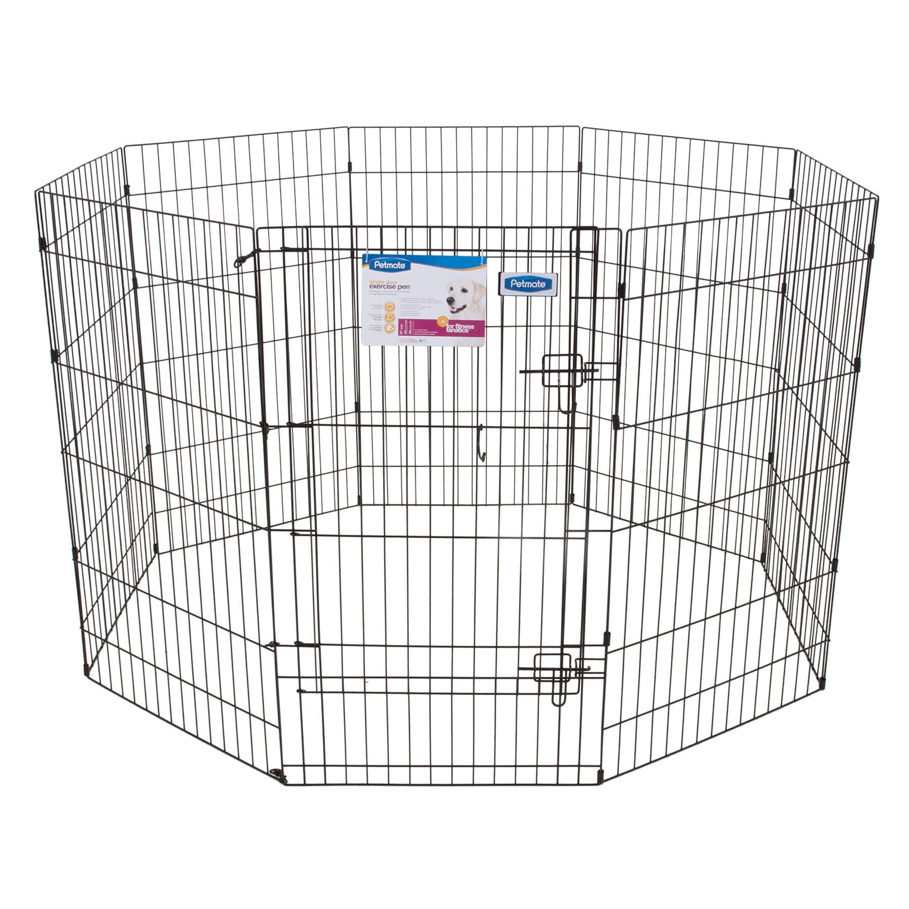 Petmate Exercise Pen with Door - Black - 42 in
