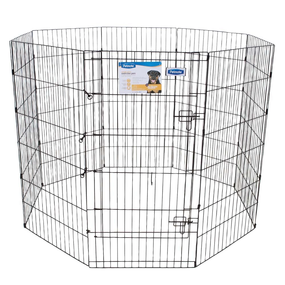 Petmate Exercise Pen with Door - Black - 48 in
